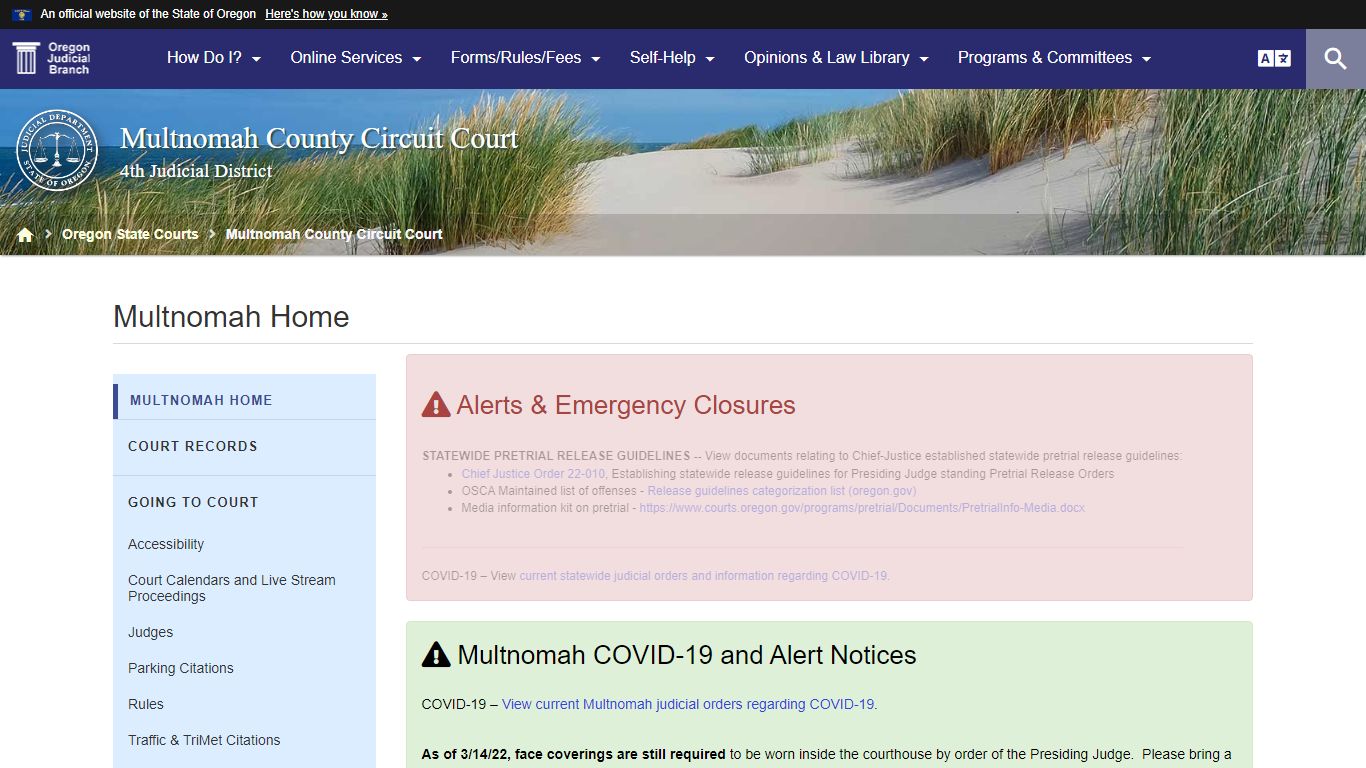 Oregon Judicial Department : Multnomah Home - Oregon Courts Home